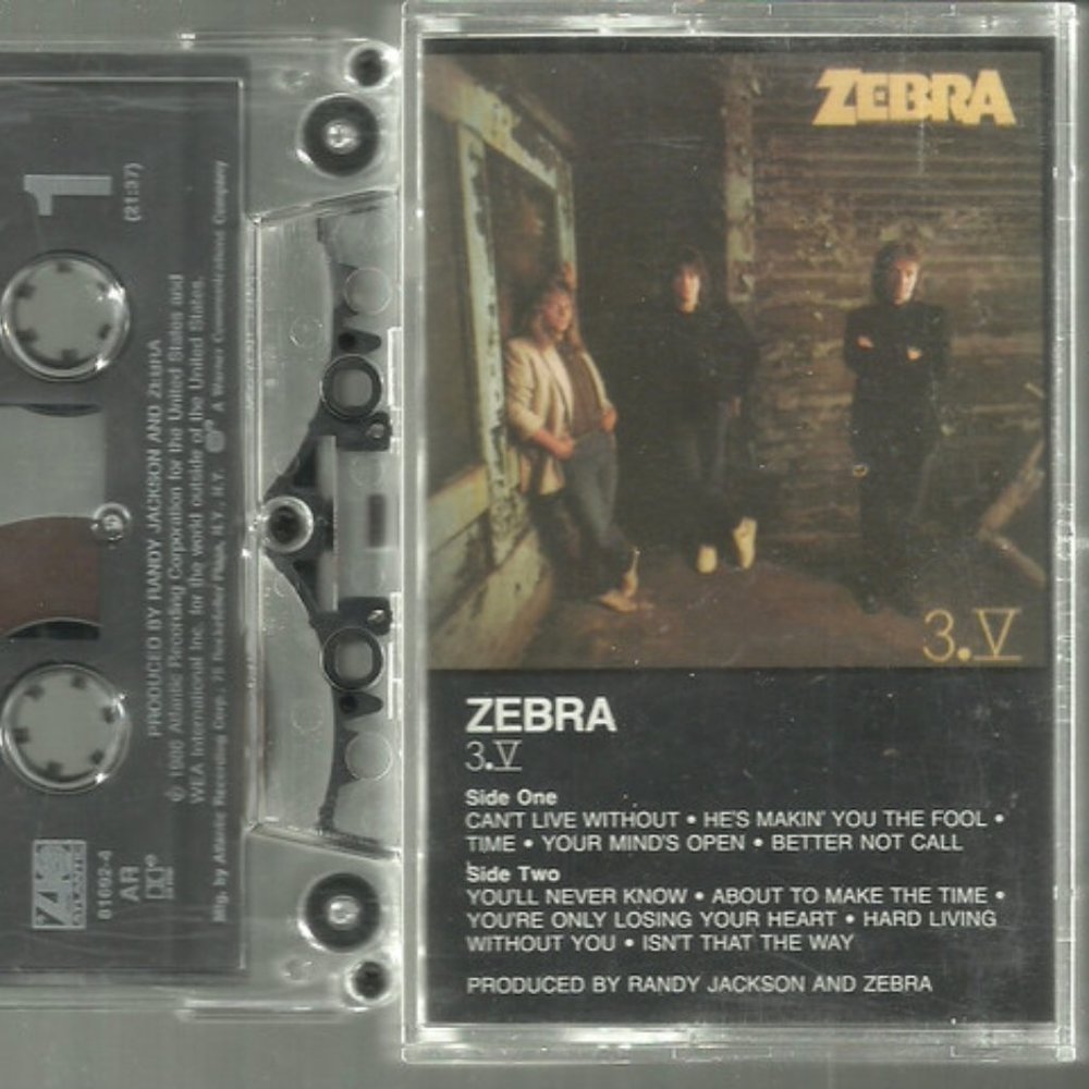 Zebra  ‎– 3.V Audio Cassette Tape With Case and Inserts
